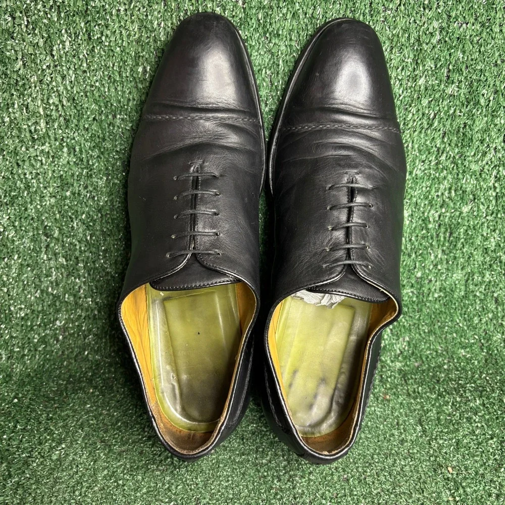 Oliver Sweeney Blake Stitched Leather Cap Toe Oxford Dress Shoe Black Mens Sz 11